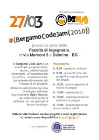 Locandina ufficiale Bergamo Code Jam 2010