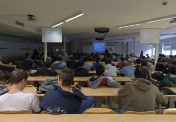 Attendees at the Linux Day in Dalmine