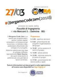 Locandina ufficiale Bergamo Code Jam 2010