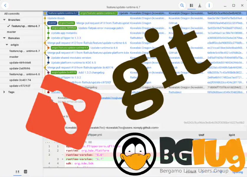 Sfondo client Git e logo BGlug