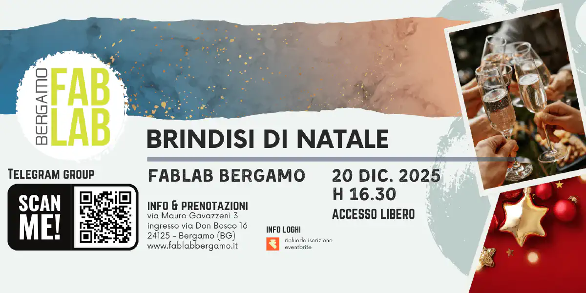 Poster sul brindisi di natale in cui sono indicati varie informazioni