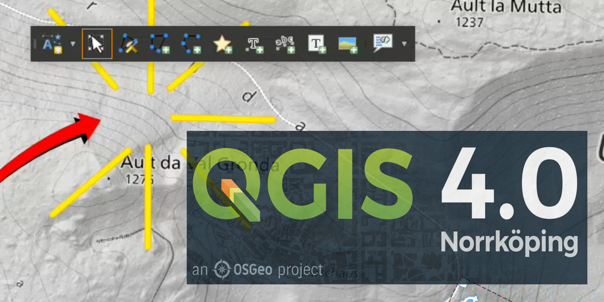 Sfondo della schermata di Qgis e logo dell'ultima versione