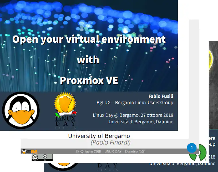 Copertine di presentazioni del Linux Day 2018