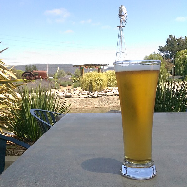 Birra su un tavolino in riva al mare