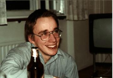 Torvalds davanti ad una birra