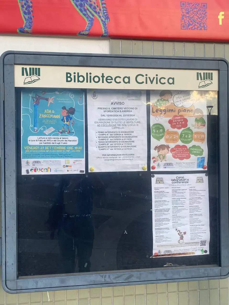 Bacheca degli eventi della biblioteca